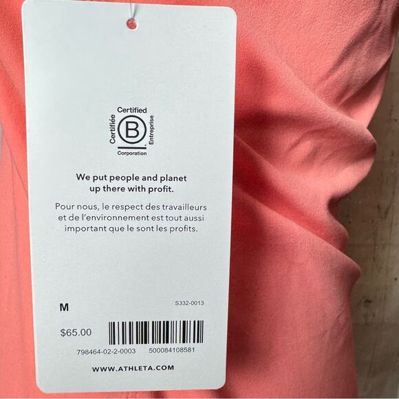 Athleta Pink Fitted Athletic Sporty Workout Tank Top Sz M NWT - Picture 6 of 9